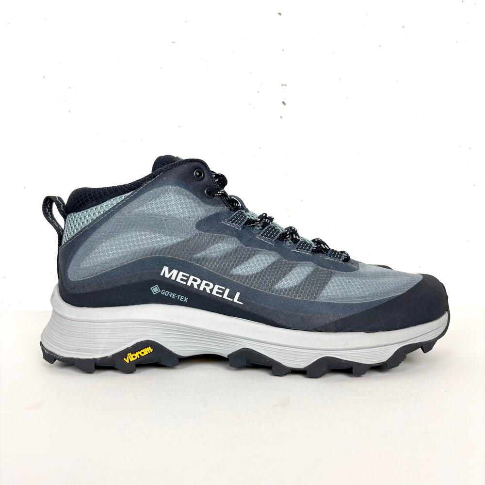 Merrell Moab Speed Mid GTX Hiking Shoes Waterproof Vibram Outsole Navy Blue 8.5
